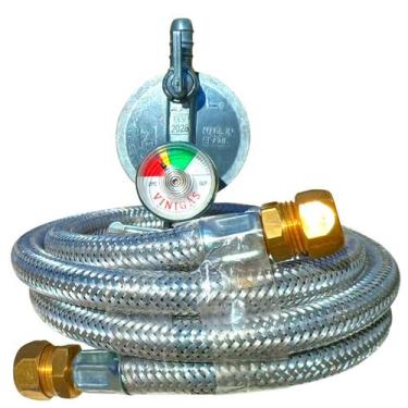 Imagem de Regulador click excel visor Gas com Mangueira dako 2,5 mts - VINIGÁS /