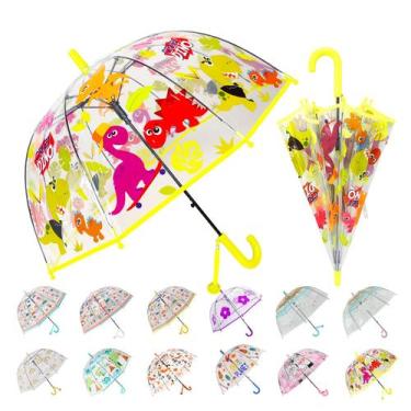 Imagem de Guarda-chuva Bubble Wxjiahetai Kids transparente amarelo