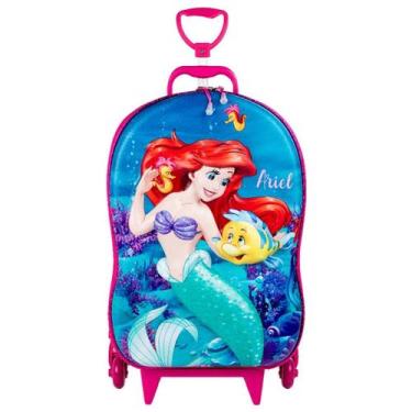 Imagem de Mochila 3D Infantil Princesa Pequena Sereia Disney - Maxlog