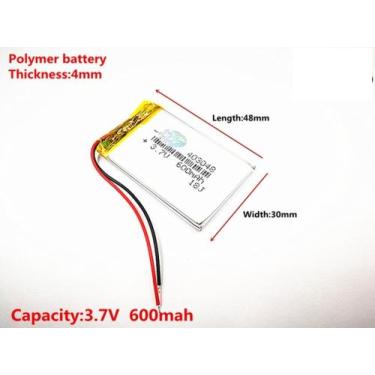 Imagem de Bateria 403048 com 600mah 4mmx30mmx48mm 2 fios 3,7v - lite