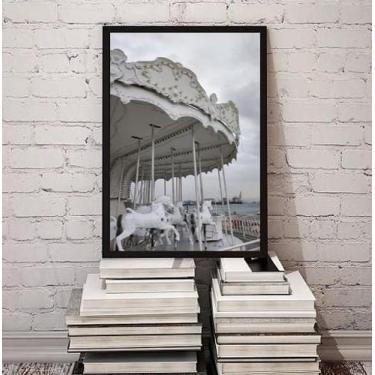 Imagem de Quadro Decorativo Fotografia Branca Carrossel 24X18Cm - Quadros On-Lin