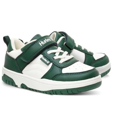 Imagem de Hurley Tênis infantil Rexx com alça ajustável, perfeito para qualquer atividade, conforto e suporte – meninos e meninas, Verde/branco, 13 Little Kid