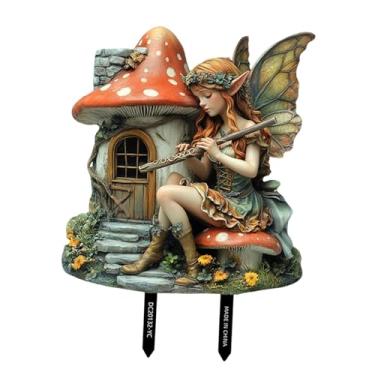 Imagem de Generic Decoração de estaca de jardim de fadas, arte decorativa inovadora, placa de jardim de estaca de fadas 2D para canteiros de flores, decorações de, 21.3 X 23.4 Cm