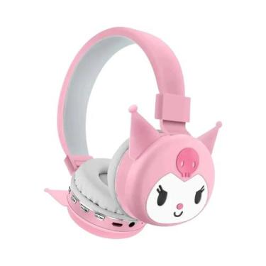 Imagem de Fones De Ouvido Bluetooth Hello Kitty Rosa Sem Fio Dobráveis Leves Com
