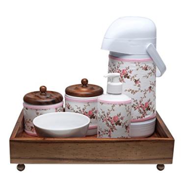Imagem de Kit Higiene Madeira Clássico Rosa Quarto Bebê Infantil