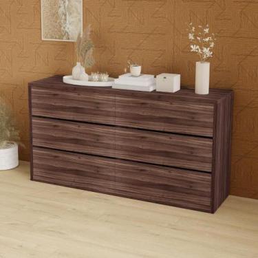 Imagem de Cômoda para Quarto com 6 Gavetas 180 cm 100% MDF Casa Lar - Casa Lar D