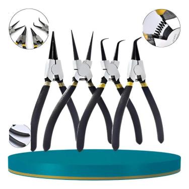 Imagem de 2X Jogo Kit Alicates Para Anel Trava De 7 Pol.4 Peças Int E