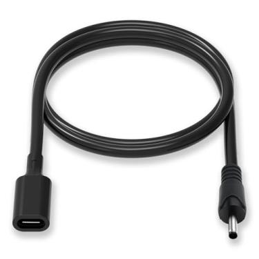 Imagem de JLY Entrada macho USB tipo C para CC 3,5 mm x 1,35 mm adaptador de carregamento de energia para máquina de café e monitor médico portátil, 1 m - preto (1 pacote)
