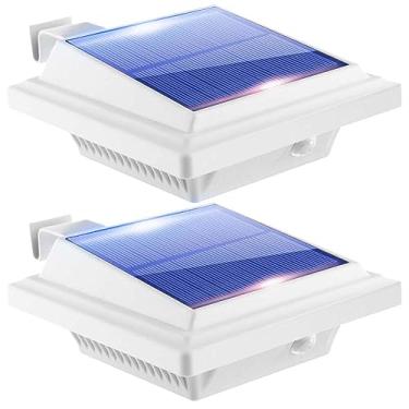 Imagem de Luzes de calha, decoração de pátio solar de 40 LEDs - Deck, cerca, parede, quintal, varanda, piscina, degrau, escadas, quintal, jardim, caminho (pacote com 2, branco, luz branca fria)