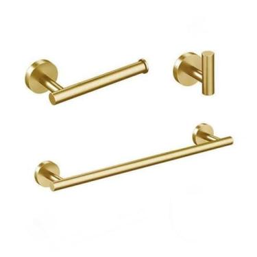 Imagem de Conjunto de acessórios para banheiro com barra de toalha prateada, toalheiro de aço inoxidável 304, suporte para papel higiênico, suporte para sabonete líquido, acessórios opcionais para banheiro, co