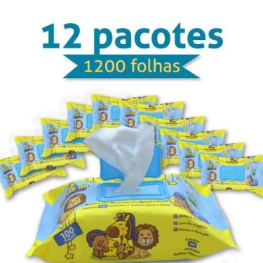 Imagem de 12 Unidades de Toalhas Umedecidas Premium Turma do Soninho 100 folhas 