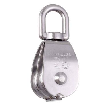 Imagem de Moitão Giratório Duplo Em Aço Inox 25Mm