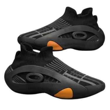 Imagem de Tênis Hiking Masculino, Design Minimalista, Impermeável, Cano Alto, Respirável, para Corrida e Caminhada, Verde Militar com Detalhes Laranja (Preto, BR, Adulto, Numérico, 41)