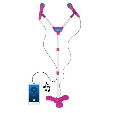 Imagem de Brinquedo 2 Microfones Com Pedestal Duplo Infantil Luz e Som - Toys & 