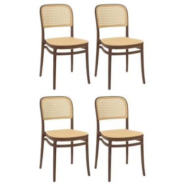 Imagem de Kit 4 Cadeiras de Jantar Roma para Sala e Cozinha - Marrom - Magazine 
