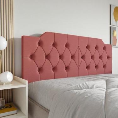 Imagem de Cabeceira Painel Estofada 160 Capitonê Box Queen Suspensa Fixação na P