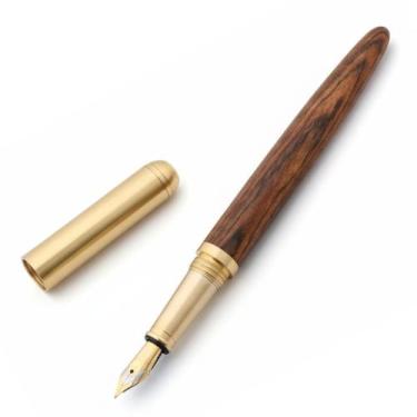 Imagem de Caneta executiva tinteiro ponta pena amadeirado 0,5mm luxo - LUYKE