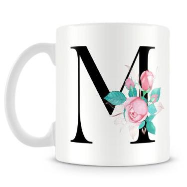Imagem de Caneca Personalizada Letra M em Porcelana Branca - Amo Canecas