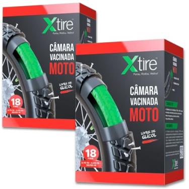 Imagem de Kit Câmara De Ar Moto Vacinada Xtire P/CG Titan Fan CBX 150 Factor YBR Com Selante Vacina de Pneu antifuro