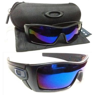 Imagem de Oculos de Sol Batwolf Black Fosco Lente Mascara Espelhada Blue Magic P