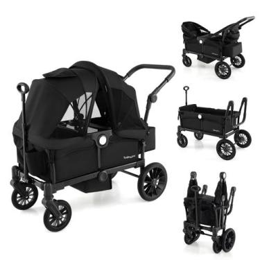 Imagem de Carrinho de passeio Wagon BABY JOY para 2 crianças com alça ajustável
