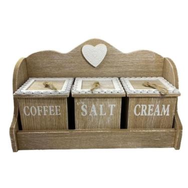 Imagem de Porta Condimentos Café, Sal, Açucar com Divisorias em MDF