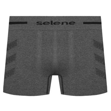 Imagem de Cueca Boxer Selene Sem Costura Mescla Masculina - Preto