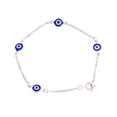 Imagem de Pulseira com Olhos Gregos ródio branco