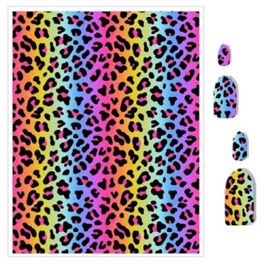 Imagem de Briartw 10 folhas de papel de transferência de argila de polímero com estampa de leopardo arco-íris, por folha 10 x 14,8 cm, folhas de transferência de argila de polímero para fazer joias de argila