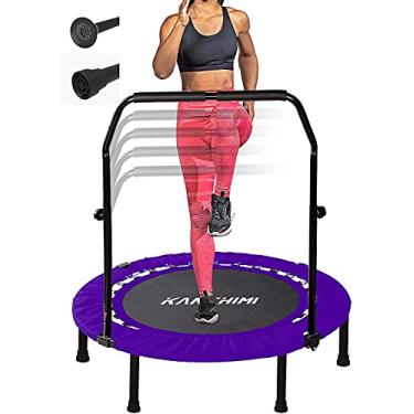 Imagem de Kanchimi Mini trampolim dobrável de 101,6 cm, carga máxima de 150 kg (preto, roxo