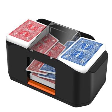Imagem de YOOUT Baralhador de cartas silencioso de 2 baralhos, embaralhador elétrico automático recarregável de 2000 MAh, cartas de baralho, Texas Hold'em, pôquer, jogos de cartas em casa, Blackjack