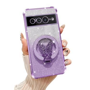 Imagem de Tesazxcn Capa protetora à prova de choque para Google Pixel 7 Pro para Google Pixel 7 Pro compatível com Magsafe, capa protetora à prova de choque para Google Pixel 7 Pro, roxa