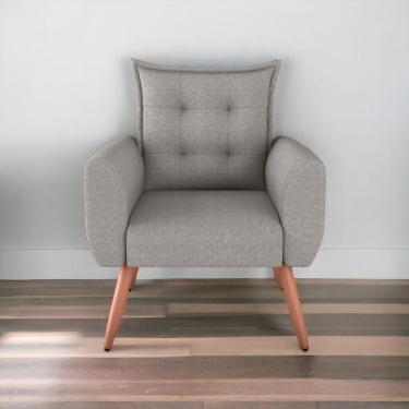 Imagem de Poltrona Decorativa Para Sala Ravi Linho Cinza