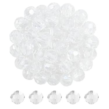 Imagem de Mandala Crafts Contas de cristal redondas brancas de 10 mm – 150 contas de vidro facetadas para fabricação de joias, suprimentos de contas, artesanato DIY, pulseiras, colares, brincos e contas