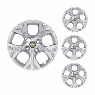 Imagem de Jogo Calota Aro 14 Onix Prisma 2021 Chevrolet GM + Emblema Resinado - 