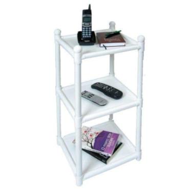 Imagem de Prateleira Organizadora, Estante Modular Móvel Organizador 6, 3 Prateleiras Multiuso Grande Reforçada Resistente Compacta(Branco Níveis)