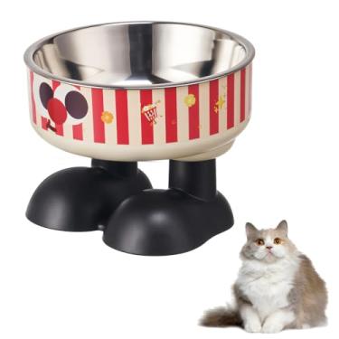 Imagem de DONGKER Tigela elevada para gatos, alimentador removível para animais de estimação com suporte e tigela de aço inoxidável para gatos e cães pequenos