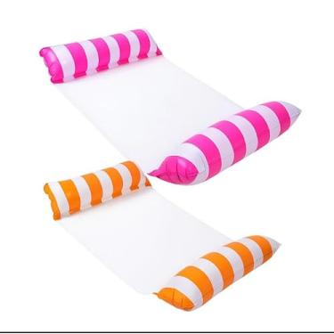 Imagem de Boia Rede Inflável Cadeira inflável Para Piscina Espreguiçadeira Cama Flutuante Colchão Inflável Adulto Praia Verão (Rosa)