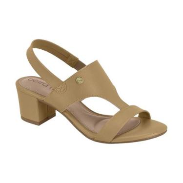 Imagem de Sandália Beira Rio Feminina Casual Salto Baixo Conforto, Nude, 35