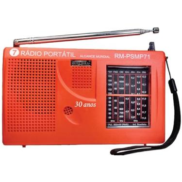 Imagem de "Rádio Portátil Motobras 0,5W RMS com 7 Faixas e Sintoniza FM,OM e OC, Bivolt - RM-PSMP-71AC Laranja"