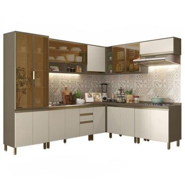 Imagem de Cozinha Completa De Canto 9 Peças Connect Duna-cristal - Móveis Henn Duna-cristal