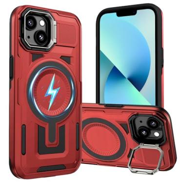 Imagem de DIFAYA Capa para iPhone 13/14/16e compatível com MagSafe, suporte de anel de câmera integrado, capa magnética de proteção contra quedas de nível militar de 60 metros para iPhone 13/14/16e 6,1