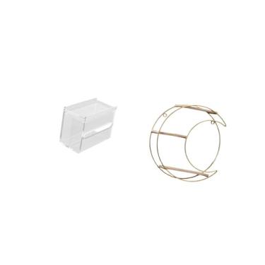 Imagem de Fenteer Porta-papel Higiênico de Parede Moderno em Acrílico E Metal com 3 Prateleiras, Multifuncional E Decorativo, Ideal para Colecionadores E Troféus.