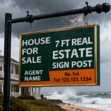 Imagem de Poste de placa imobiliária de metal resistente de 250 cm com braço ajustável de 81 cm suporte de placa de quintal resistente ao vento com clipes à prova de vento para placas de corretor de imóveis de