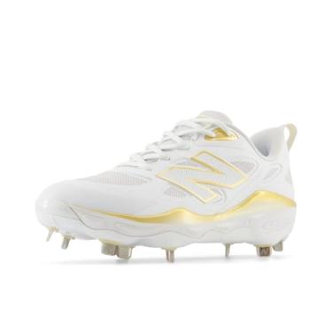 Imagem de New Balance Tênis feminino Fresh Foam X Velo V4 Metal Softball, Branco/Ouro, 11