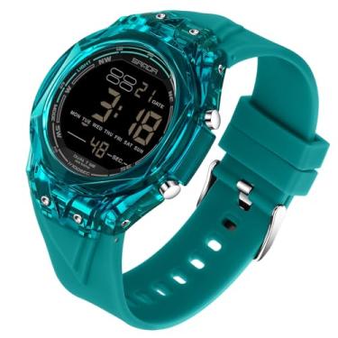 Imagem de TICKEEN Relógio masculino esportivo, digital, à prova d'água, com alarmes/contagem regressiva/cronômetro/12 e 24h/tempo duplo/luz/campainha de hora em hora/relógio de pulso multifuncional militar