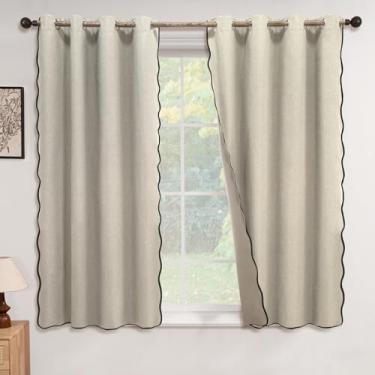 Imagem de ColorBird Cortinas blackout de linho recortado neutro 100% preto para inverno isolamento térmico cortinas e cortinas 153 centímetros de comprimento para sala de estar, quarto, sala de jantar, armário