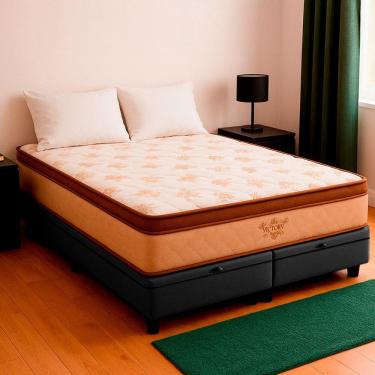 Imagem de Cama Box Baú Queen Cinza E Colchão Victory Molas Vstore