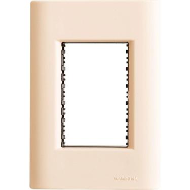 Imagem de Placa 3 Postos 4x2 Tramontina Giz Nude Soft Touch Suporte Tramontina