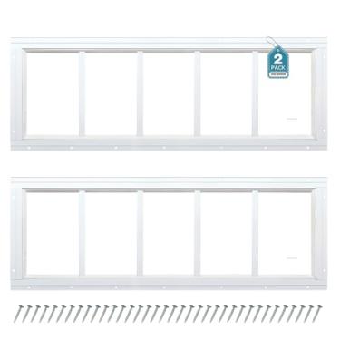 Imagem de Melkus Janela de galpão 25,4 x 73,7 cm, 2 unidades, design fixo de janela de popa com vidro temperado, perfeito para galinheiro, celeiro, estufa, garagem, casa de brinquedo, sala de armazenamento